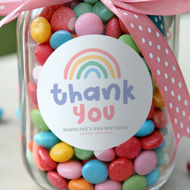 Pegatina Redonda Girly Pool Party Rainbow Girls Birthday Favor (Subido por el creador)