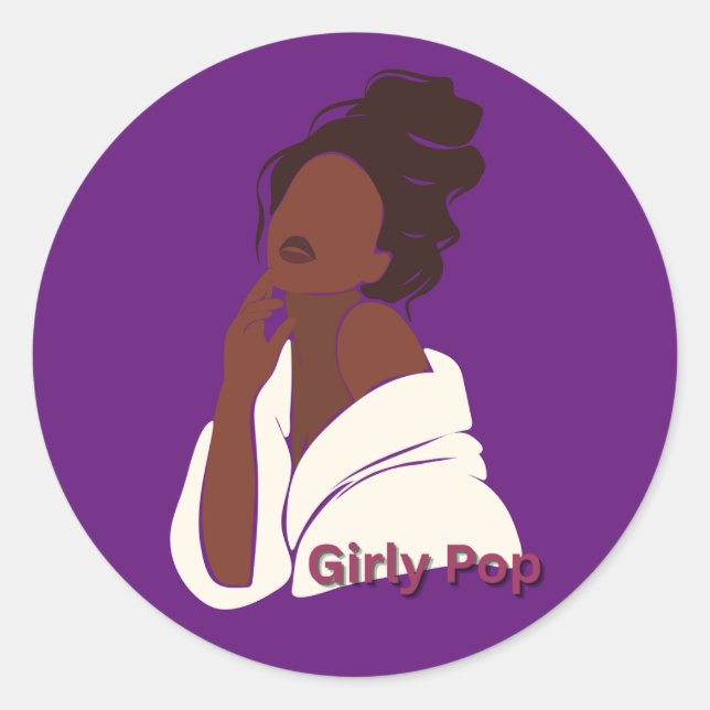 Pegatina Redonda Girly pop stickers (Anverso)
