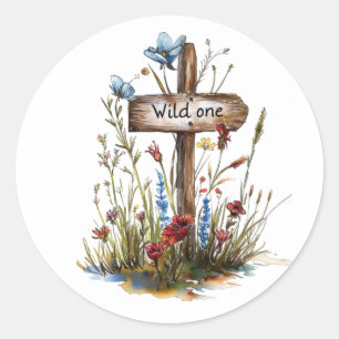 Pegatina Redonda Girly Wild One