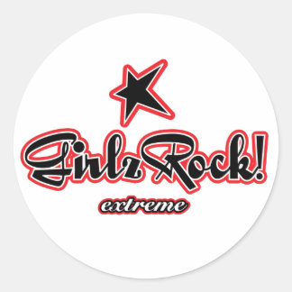Pegatina Redonda ¡GirlzRock! Logotipo extremo