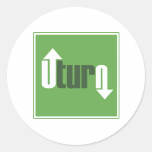 Pegatina Redonda Giro de 180 grados