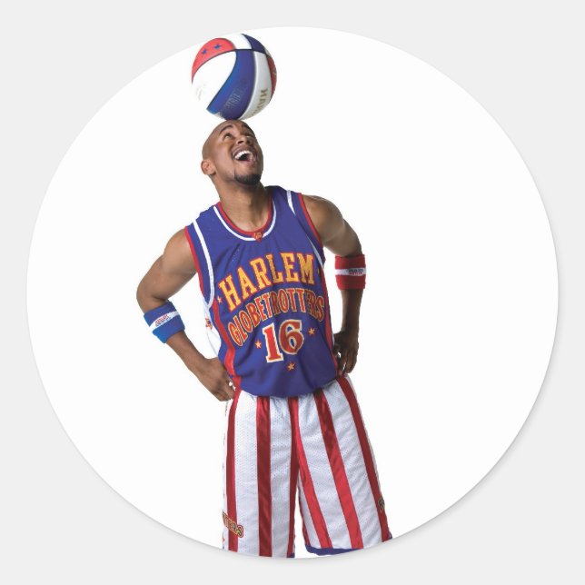 Pegatina Redonda Giro de bola en la cabeza (Anverso)