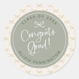 Pegatina Redonda Giro verde sabio personalizado