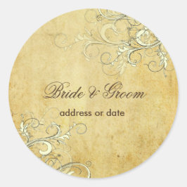 Pegatina Redonda Giros de crema vintage de PixDezines