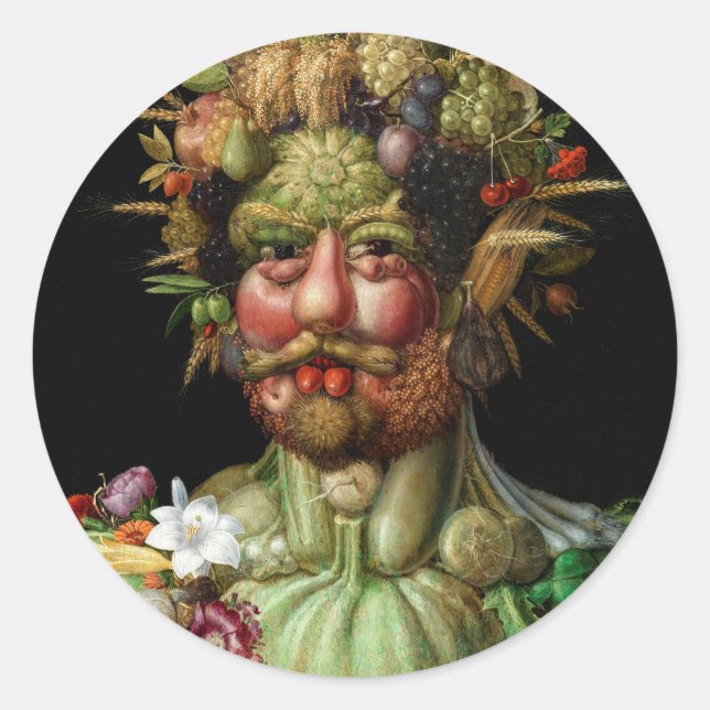 Pegatina Redonda Giuseppe Arcimboldo - Vertumnus (Anverso)