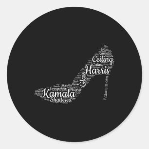 Pegatina Redonda Gl destrozada por todas partes Kamala Harris High