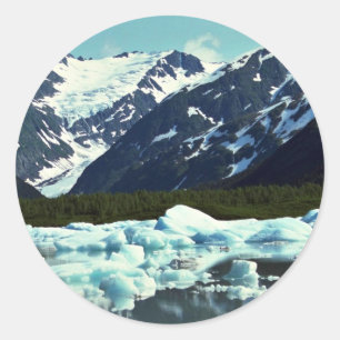 Pegatina Redonda Glaciar de Portage, al norte del puerto Seward,