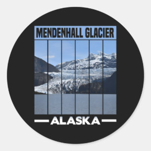 Pegatina Redonda Glaciar Denhall Alaska