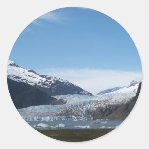 Pegatina Redonda Glaciar Mendenhall
