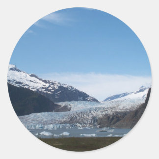 Pegatina Redonda Glaciar Mendenhall