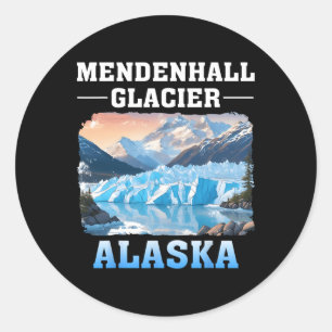 Pegatina Redonda Glaciar Mendenhall Alaska Camping Senderismo al Ai