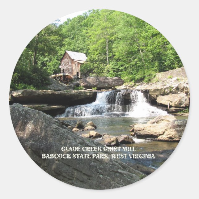 PEGATINA REDONDA GLADE CREEK GRIST MILL—PEGATINA (Anverso)