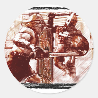 Pegatina Redonda Gladiadores de Arena