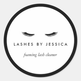 Pegatina Redonda Glam Eyelashes Classic Black and White