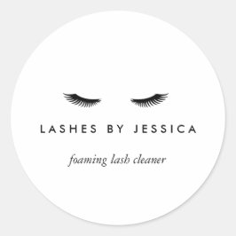 Pegatina Redonda Glam Eyelashes White