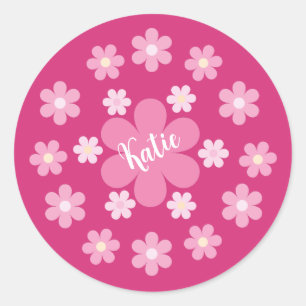 Pegatina Redonda Glam- Flor de Rosa-