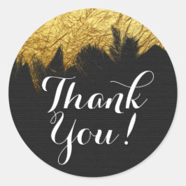 Pegatina Redonda Glam Gold Paint on Black Moderlist Gracias