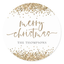 Glam Gold Purpurina Nombre Feliz Navidad