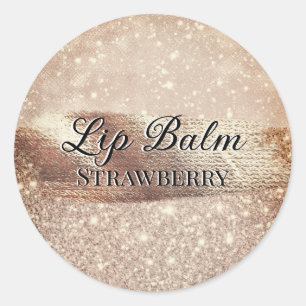 Pegatina Redonda Glam Luxury Faux Bronze Purpurina Personalizado Be