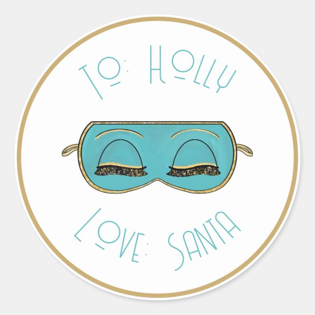 Pegatina Redonda Glamorosa máscara de sueño Pegatinas Chicas de Nue (Anverso)