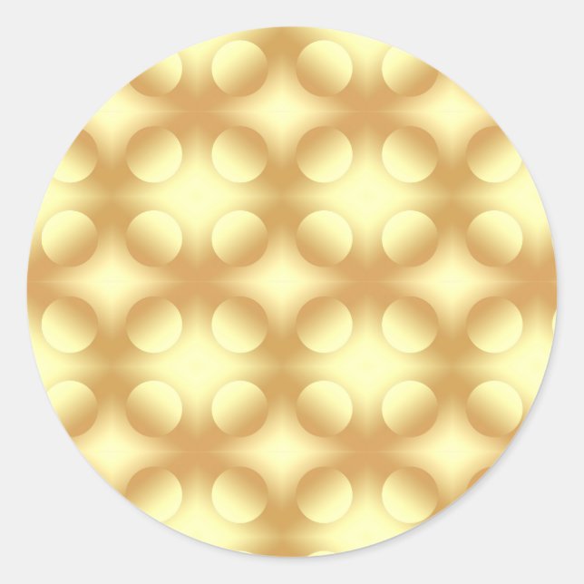 Pegatina Redonda Glamour Círculos dorados plantilla elegante en bla (Anverso)