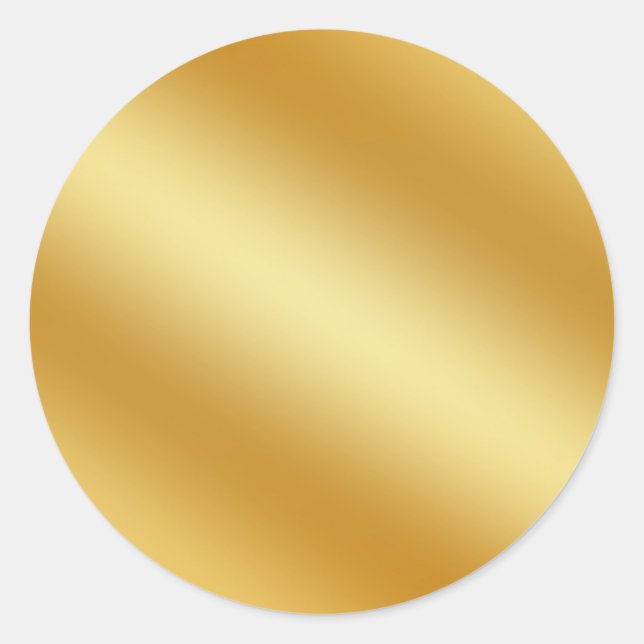Pegatina Redonda Glamour Falso Oro Plantilla en Blanco Elegante Chi (Anverso)