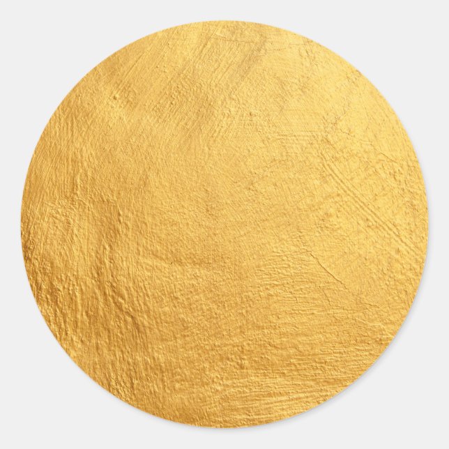 Pegatina Redonda Glamour Faux Gold elegante de moda (Anverso)