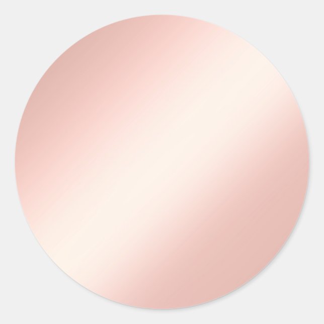 Pegatina Redonda Glamour Rosa Dorado Blank Elegante Pegatinas Chic (Anverso)