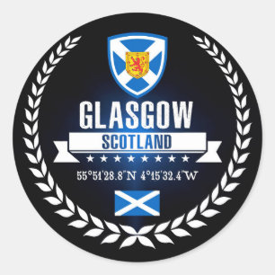 Pegatina Redonda Glasgow