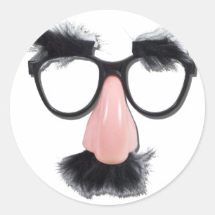 Pegatina Redonda GlassesMustacheEyebrows090411