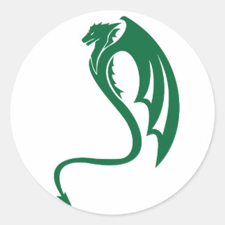 Pegatina Redonda Glaurung, el dragón verde