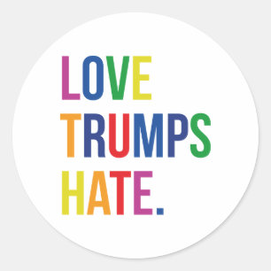 Pegatina Redonda GLBT Love Trump Hate