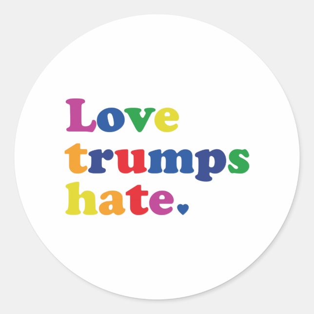 Pegatina Redonda GLBT Love Trump Hate (Anverso)