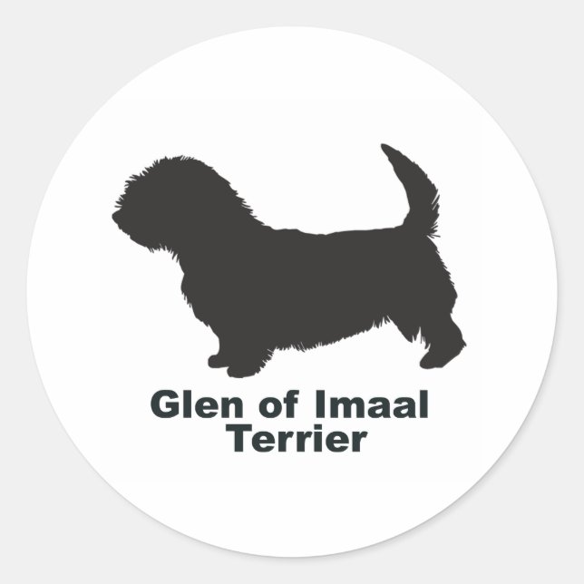Pegatina Redonda Glen of Imaal Terrier (Anverso)
