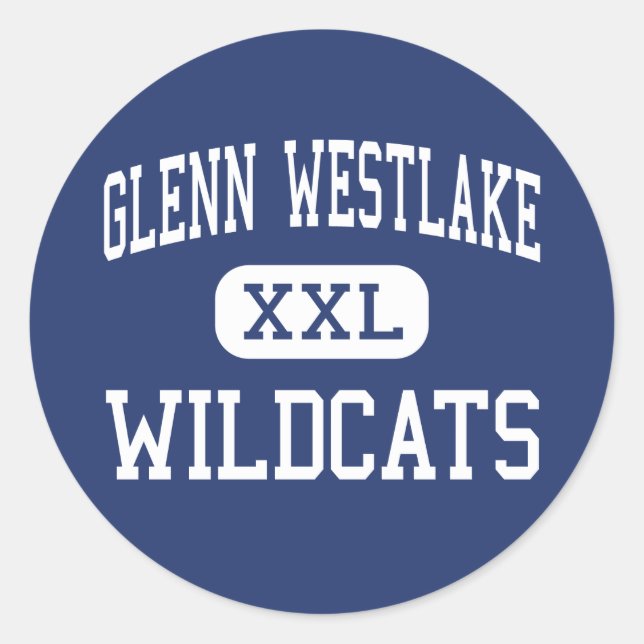 Pegatina Redonda Glenn Westlake Wildcats Middle Lombard (Anverso)