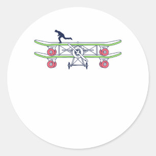Pegatina Redonda Glide en el aire