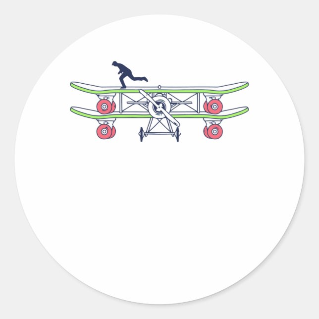 Pegatina Redonda Glide en el aire (Anverso)