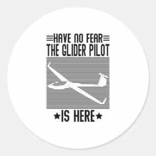 Pegatina Redonda Gliders Pilot   Regalos De Hobby Glide Glide Glide