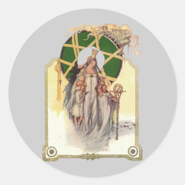 Pegatina Redonda Glinda, Dorothy y Ozma (Anverso)