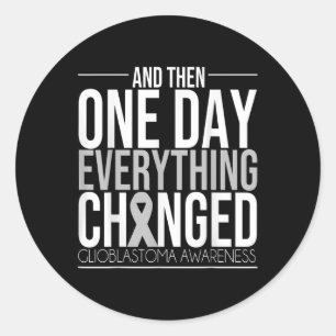 Pegatina Redonda Glioblastoma Conciencia Lucha contra el Tumor Cere
