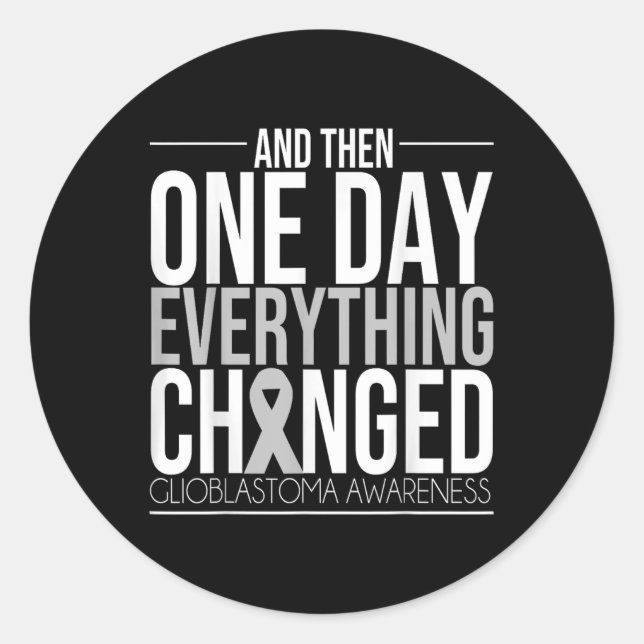 Pegatina Redonda Glioblastoma Conciencia Lucha contra el Tumor Cere (Anverso)