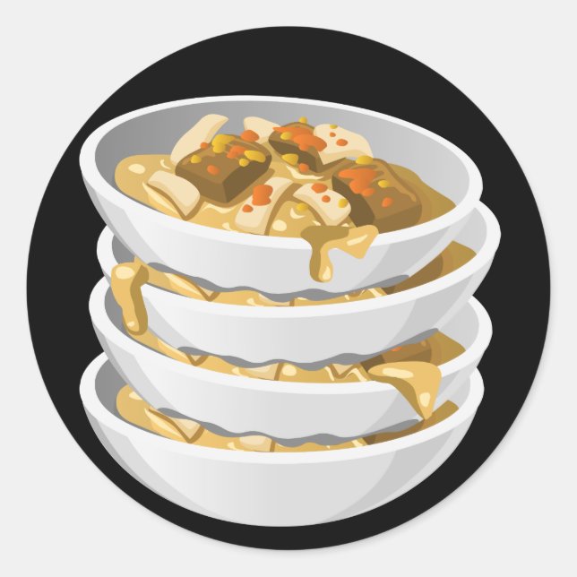 Pegatina Redonda Glitch Alimento rico tagine (Anverso)