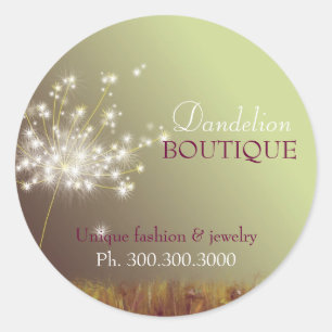 Pegatina Redonda Glittering Dandelions Business Product