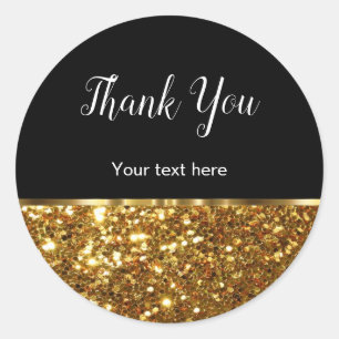 Pegatina Redonda Glitzy Gracias Pegatinas Labels