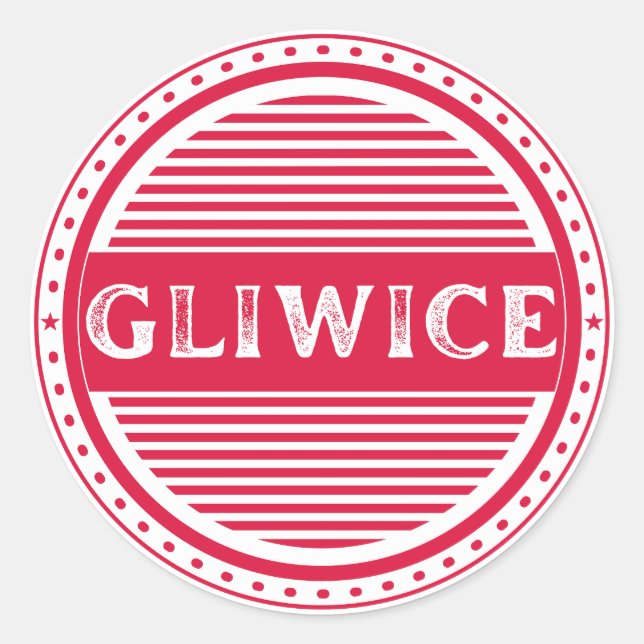 Pegatina Redonda Gliwice City Pride Emblem – Polish Identity (Anverso)