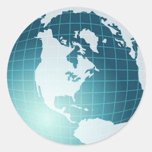 Pegatina Redonda Globe