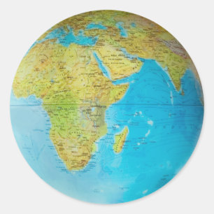 Pegatina Redonda Globe 2 de la Tierra