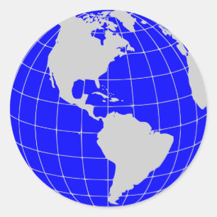 Pegatina Redonda Globe azul