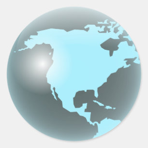 Pegatina Redonda Globe de Norteamérica