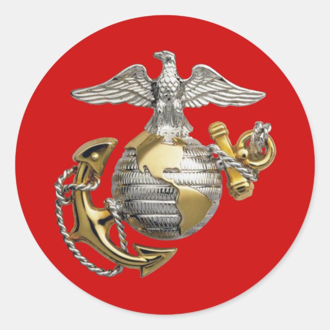 Pegatina Redonda Globe y ancla del águila (Anverso)